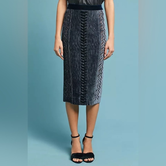 Byron Lars Dresses & Skirts - Byron Lars Women’s Beauty Mark crushed velvet pencil skirt Size 4